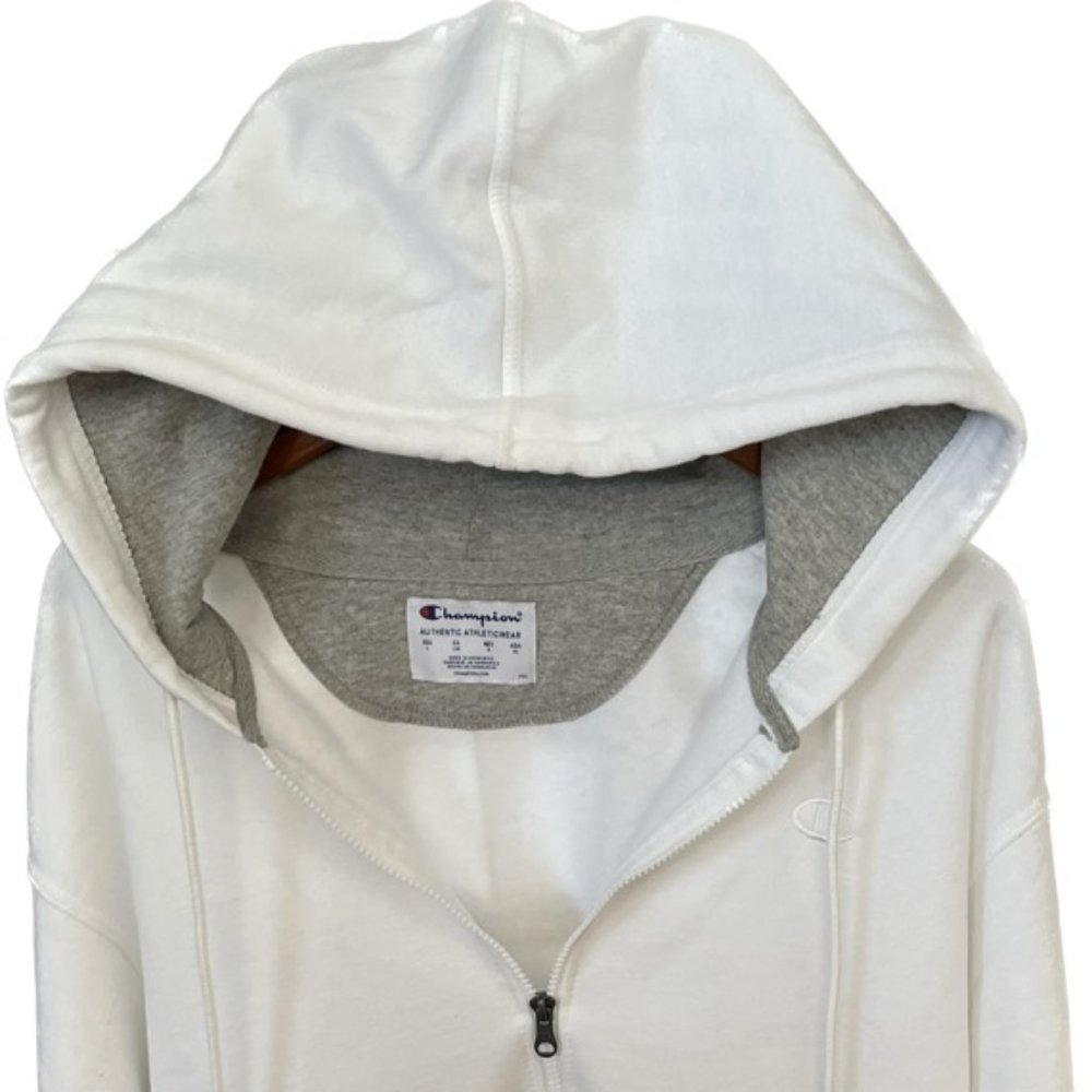 Champion White Zipper Hoodie